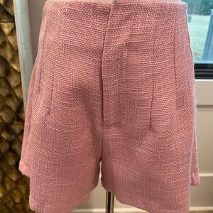 Entro High Waist Pink Tweed Shorts
